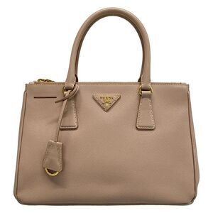 Prada Tote Bag Galleria Small Bag Beige Leather